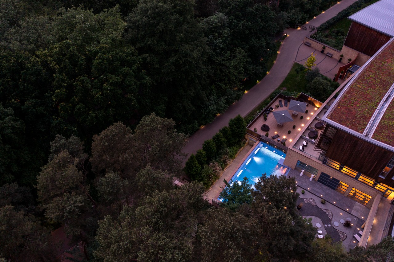 Outdoor Pool hidden on the edge of the vast forest.